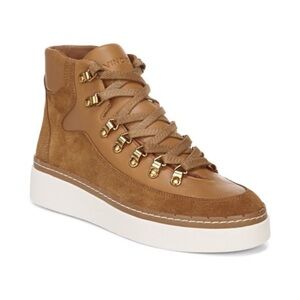 Vince Soren Suede High Top Lace Up Sneaker Waterproof Boots Tan 11m US 41 Euro